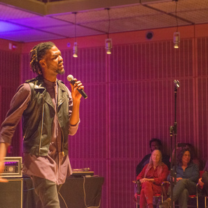 Cedric Jackon II performs in the opening act at the RISE concert in Isabella Stewart Gardner museum Oct. 12